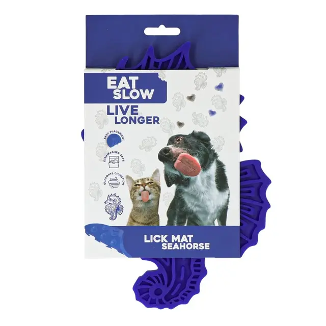 Lick Mat Seahorse Blauw 1.webp