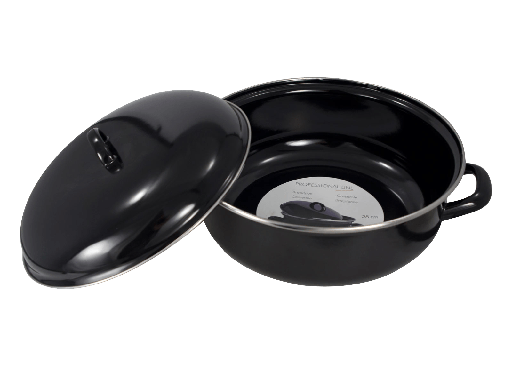 [W138451] Braadpan Neutraal 28 cm 5 l Zwart Emaille